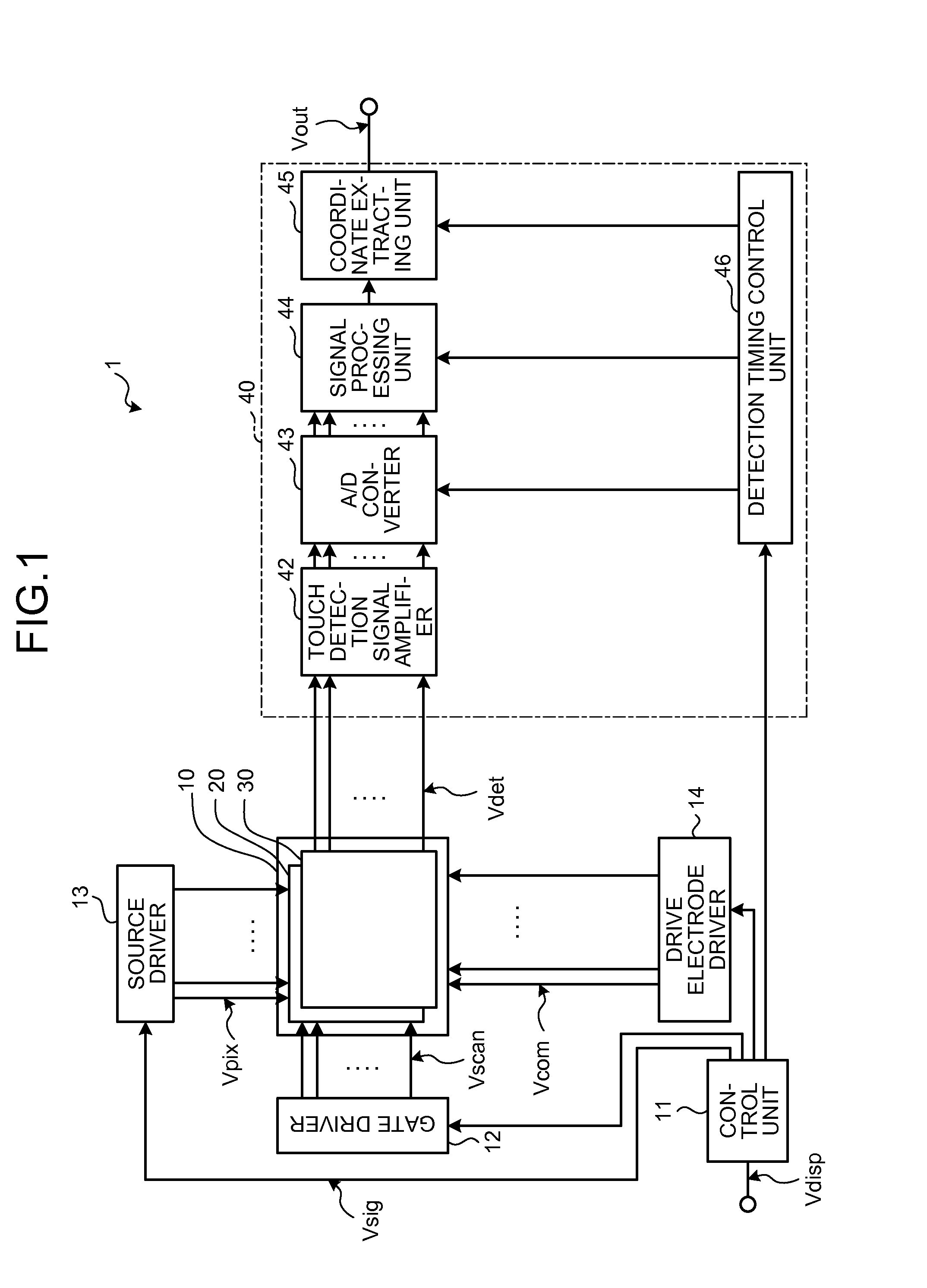 Display device with touch detecting function and electronic apparatus