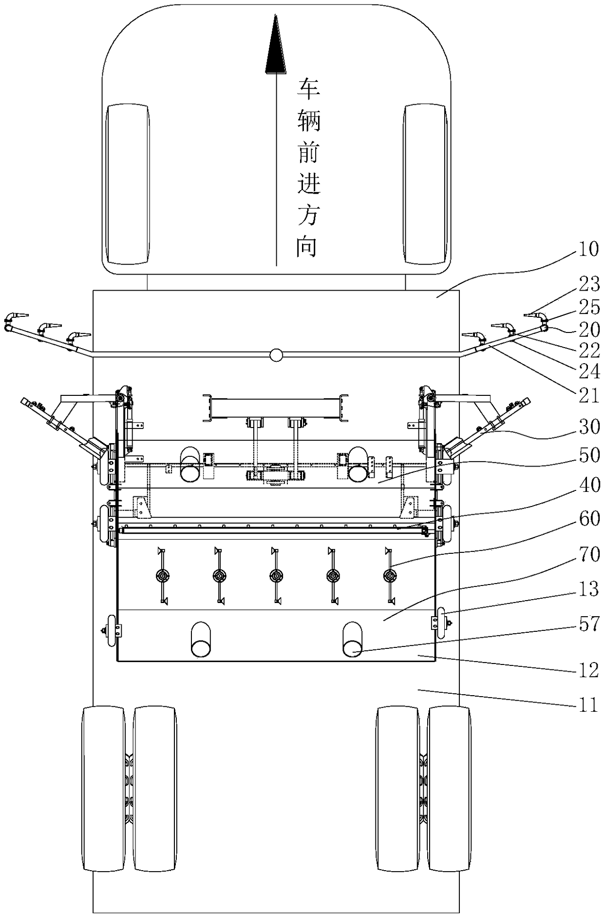 Road surface sanitation vehicle and working method thereof