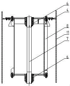 Stable supporting structure of long shafting for seawater source heat pump
