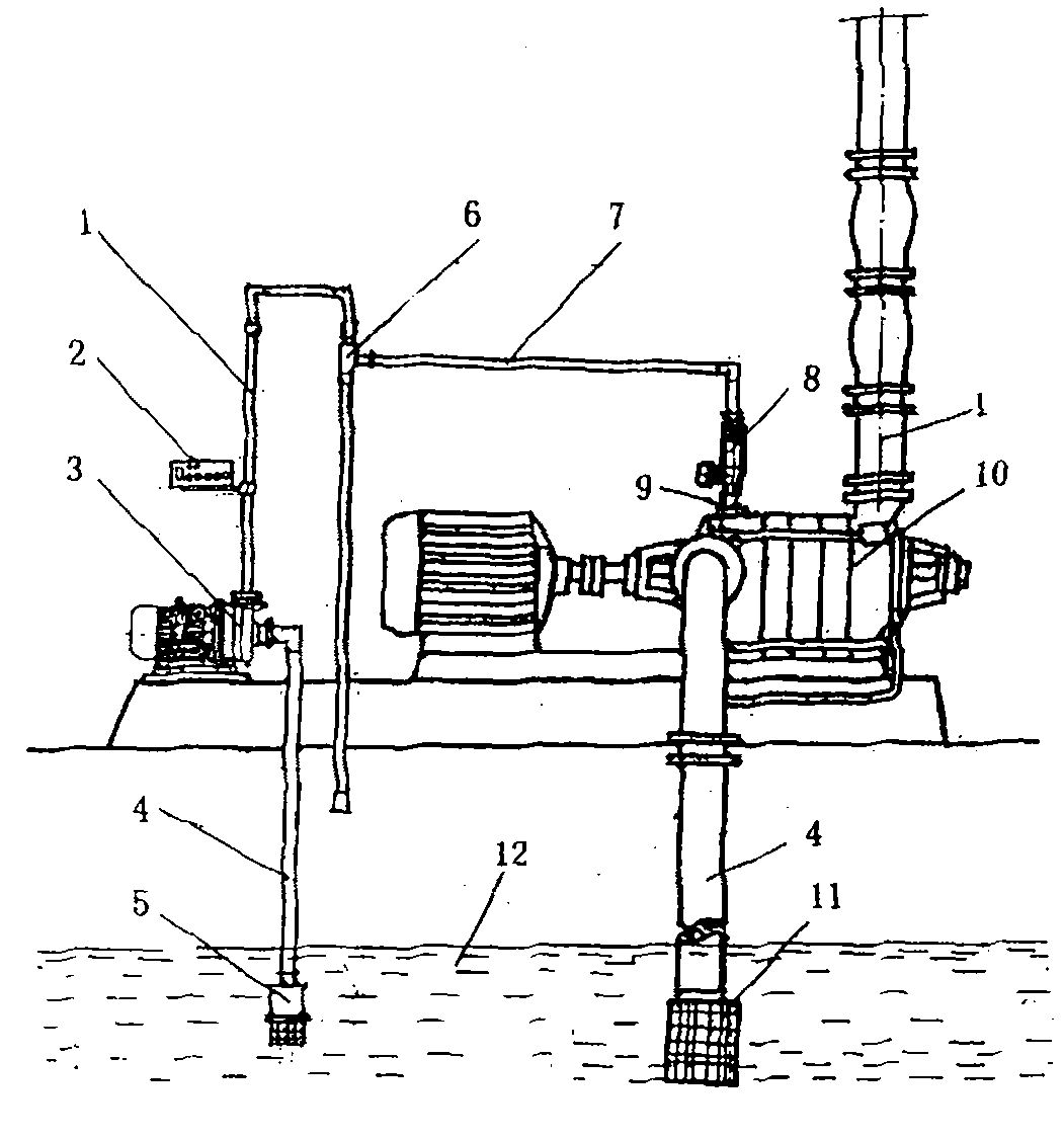 Water-pump piloting automatic vacuum suction device