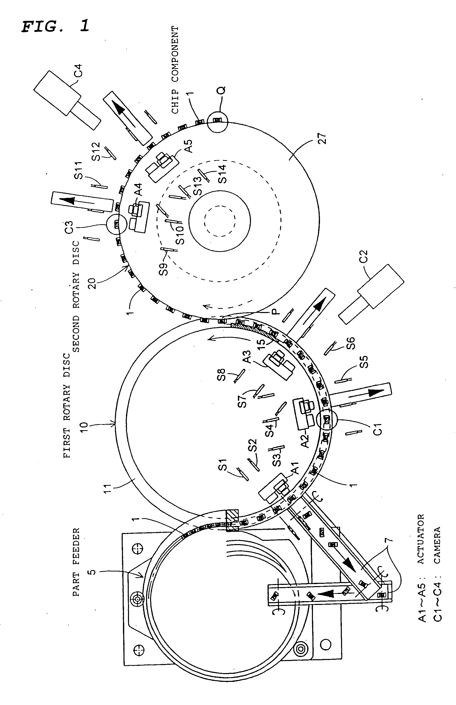 Chip Component Carrying Method and System, and Visual Inspection Method and System