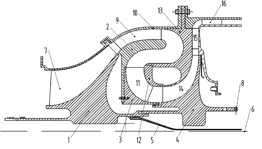 Ultra-compact High Pressure Ratio Diagonal Flow-Centrifugal Combined Compressor Structure