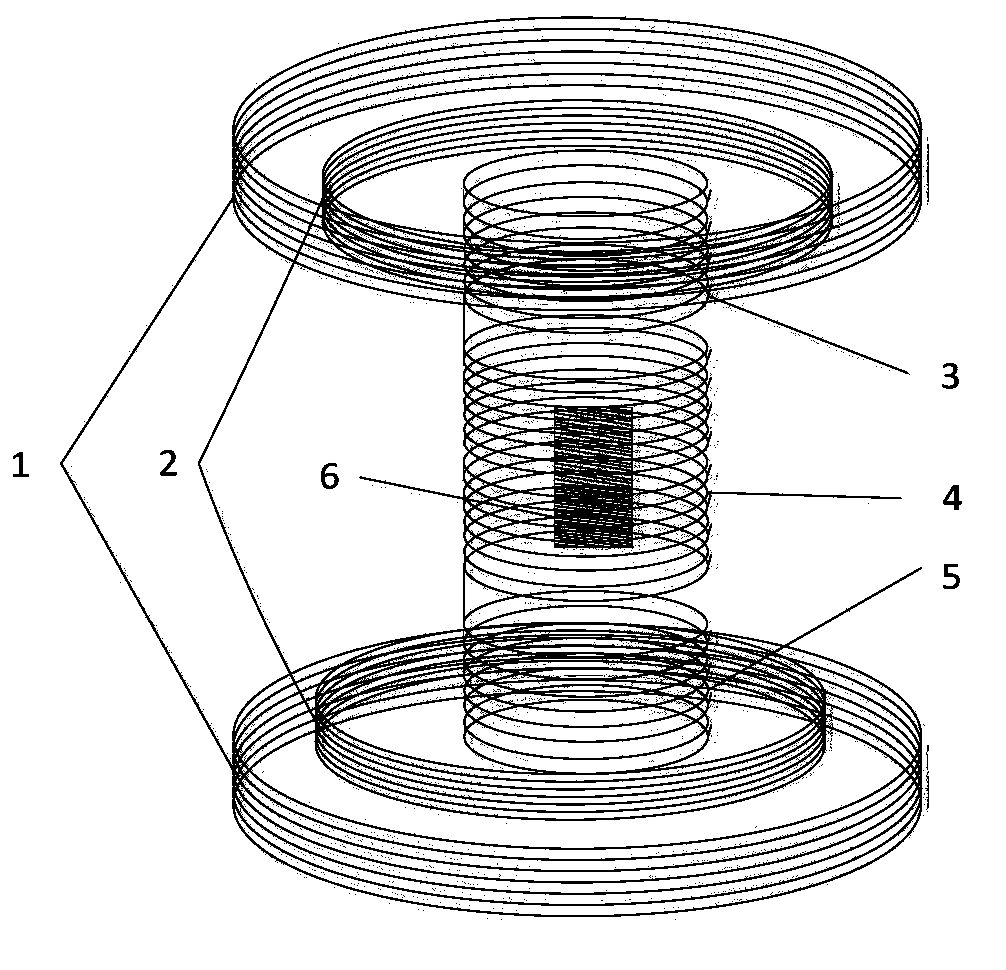 Nonlinearity-magnetization-based coil system of magnetic particle content detection device