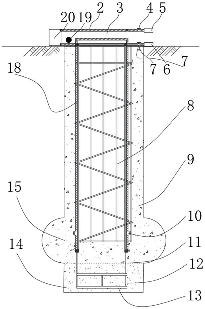 Vacuum grouting device for cast-in-situ bored pile and construction method