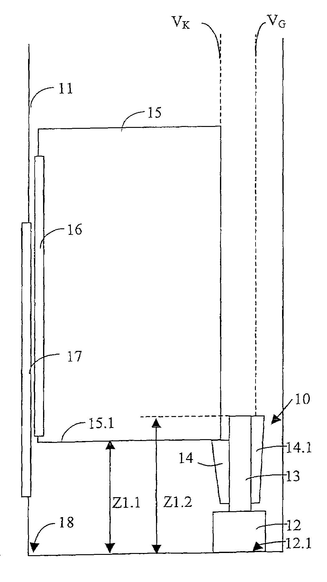 Elevator installation with a buffer for creating a zone of protection in an elevator installation and a method of creating a zone of protection