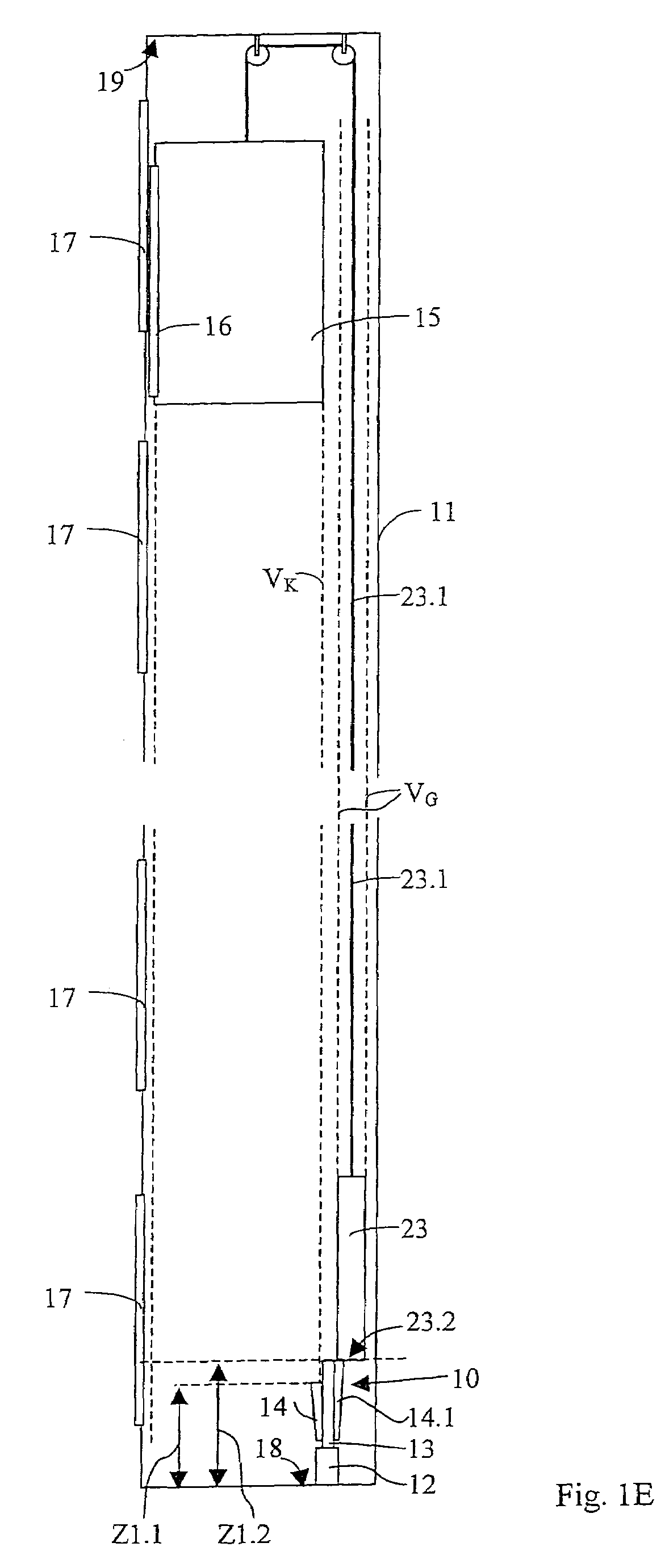 Elevator installation with a buffer for creating a zone of protection in an elevator installation and a method of creating a zone of protection