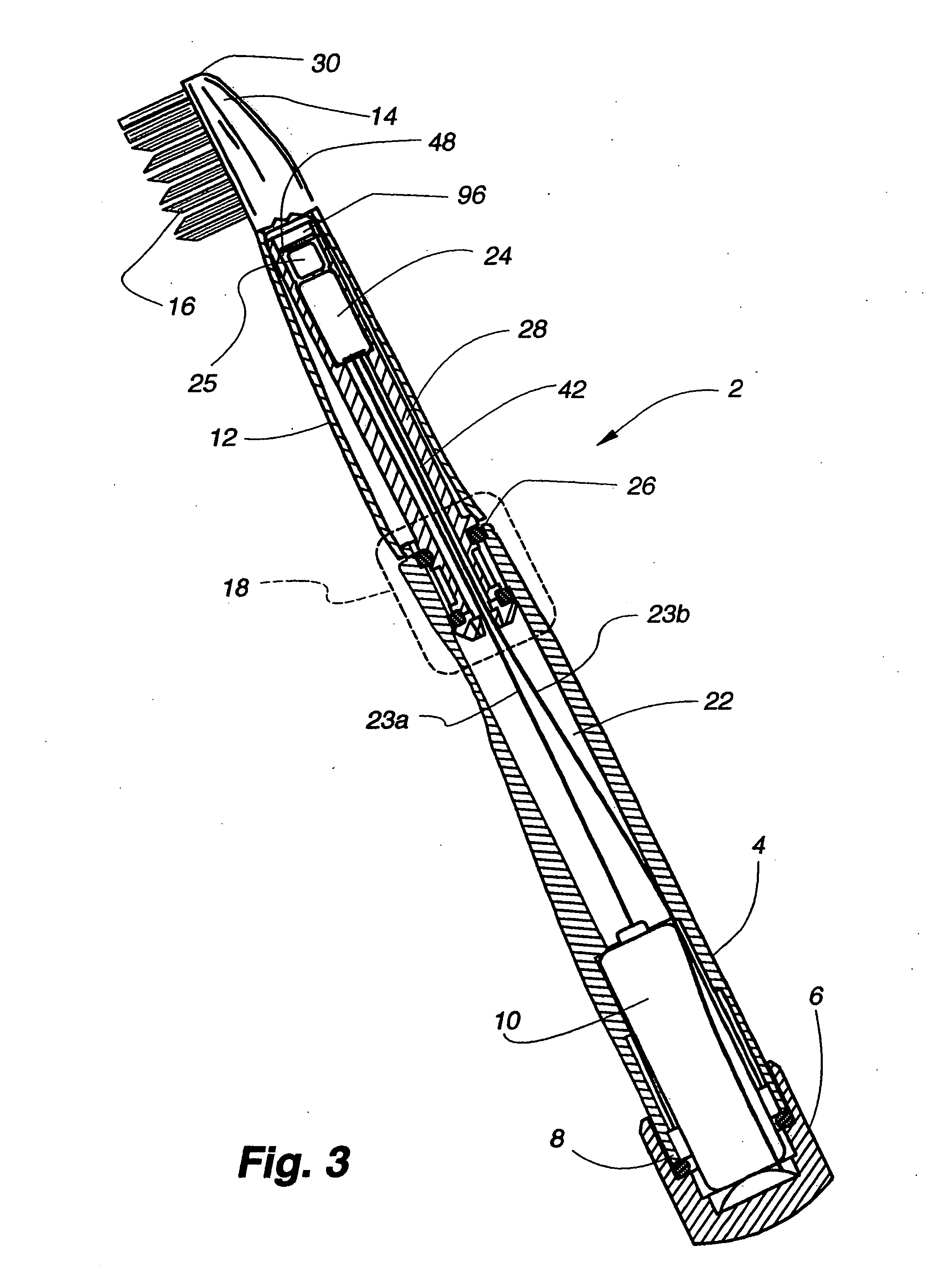 Flosser with motor integrated with vibrating head