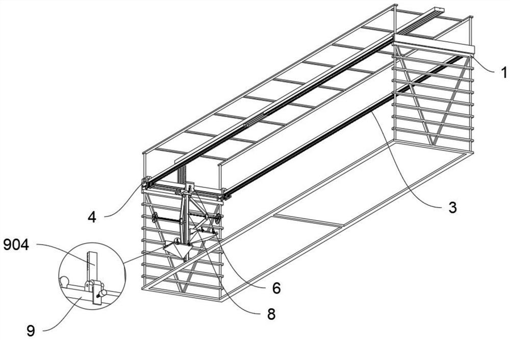 A dual-axis equipment frame for casting equipment for motor pump casings