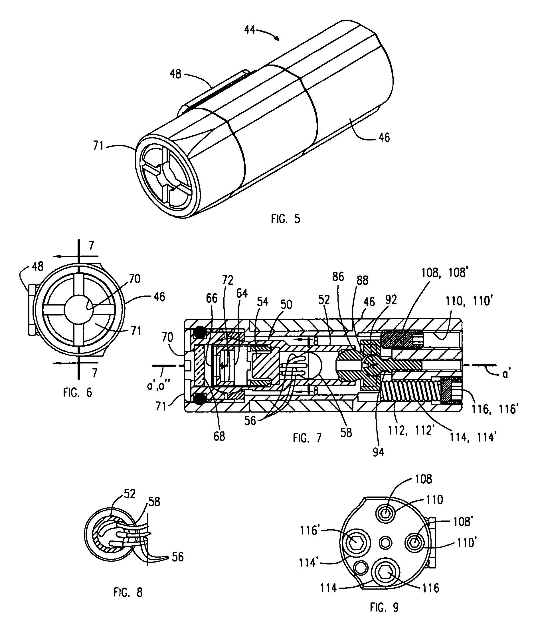 Laser aiming apparatus using a rocker