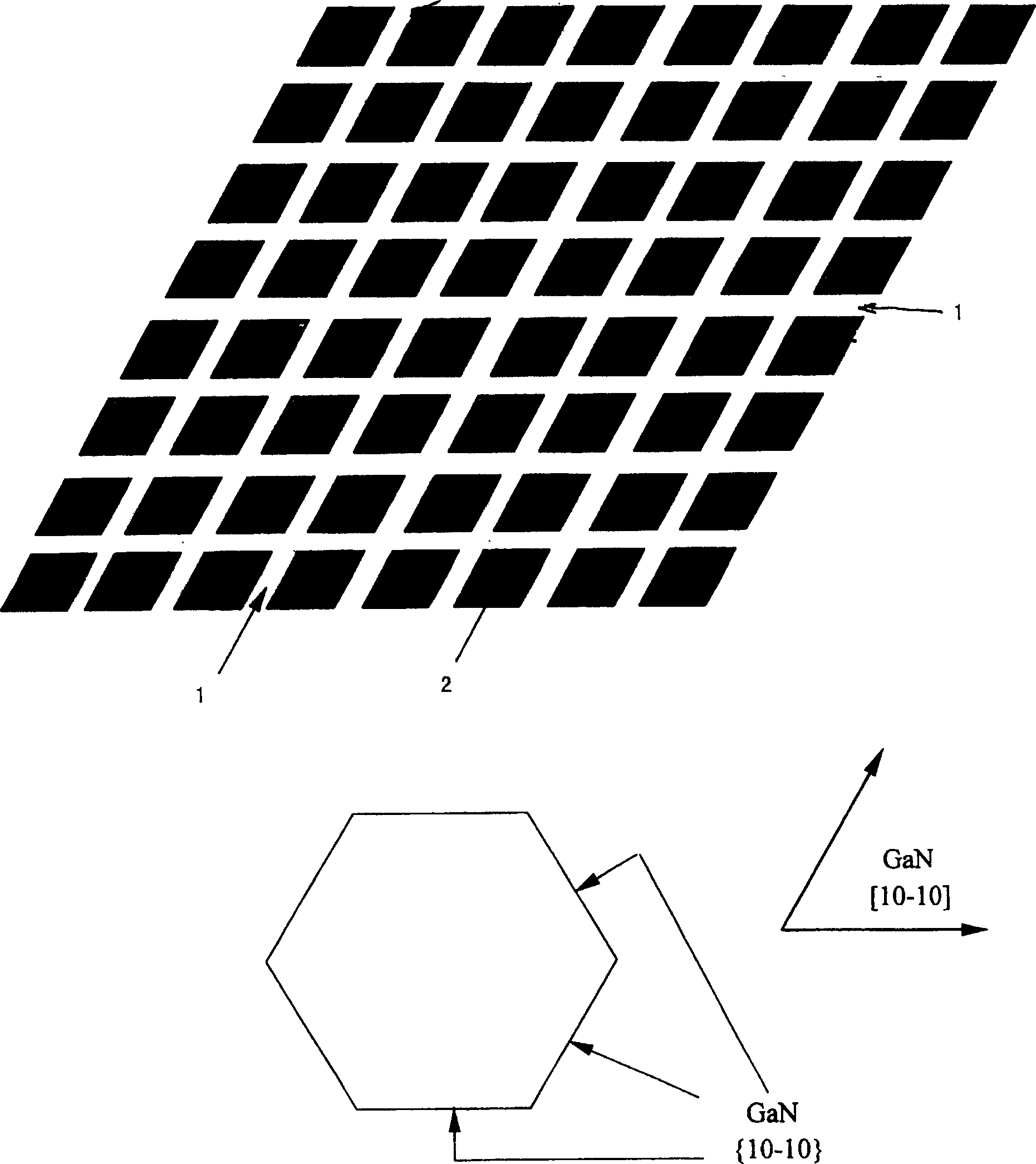 Horizontal epitaxial growing method of gallium nitride and its compound semiconductor