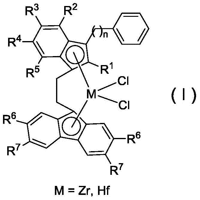 Bridged indene fluorene zirconium, hafnium compound and its preparation method and application in propylene oligomerization