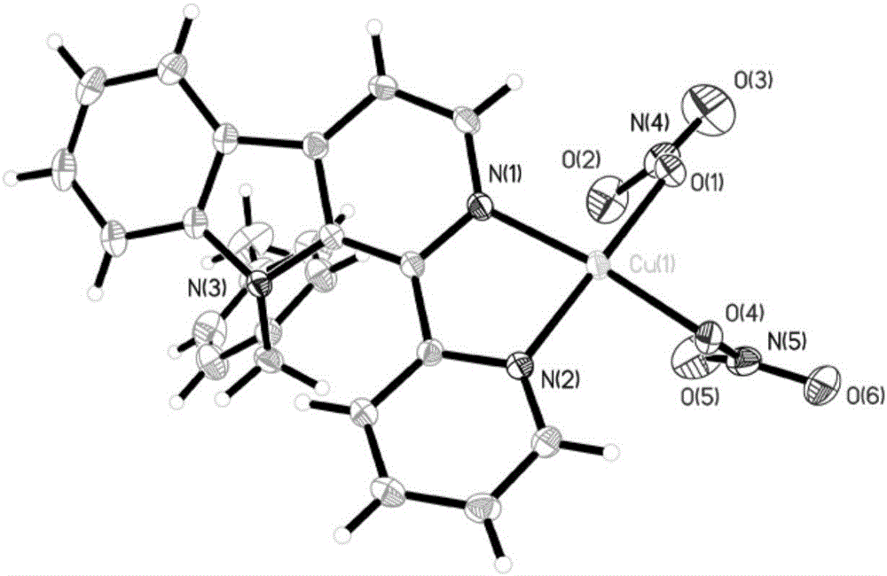 Copper nitrate complex of 1-(2-pyridine)-9-(4-methylbenzyl)-beta-carboline and synthesizing method and application of copper nitrate complex