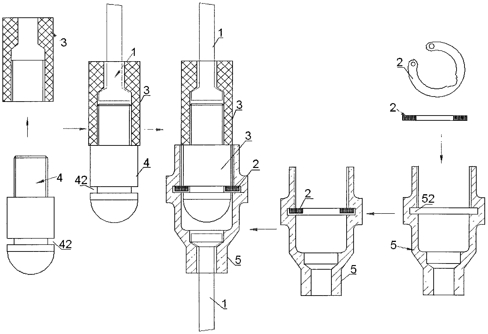 Fast pile connecting method for prestressed concrete precast piles and lock-type connector pile