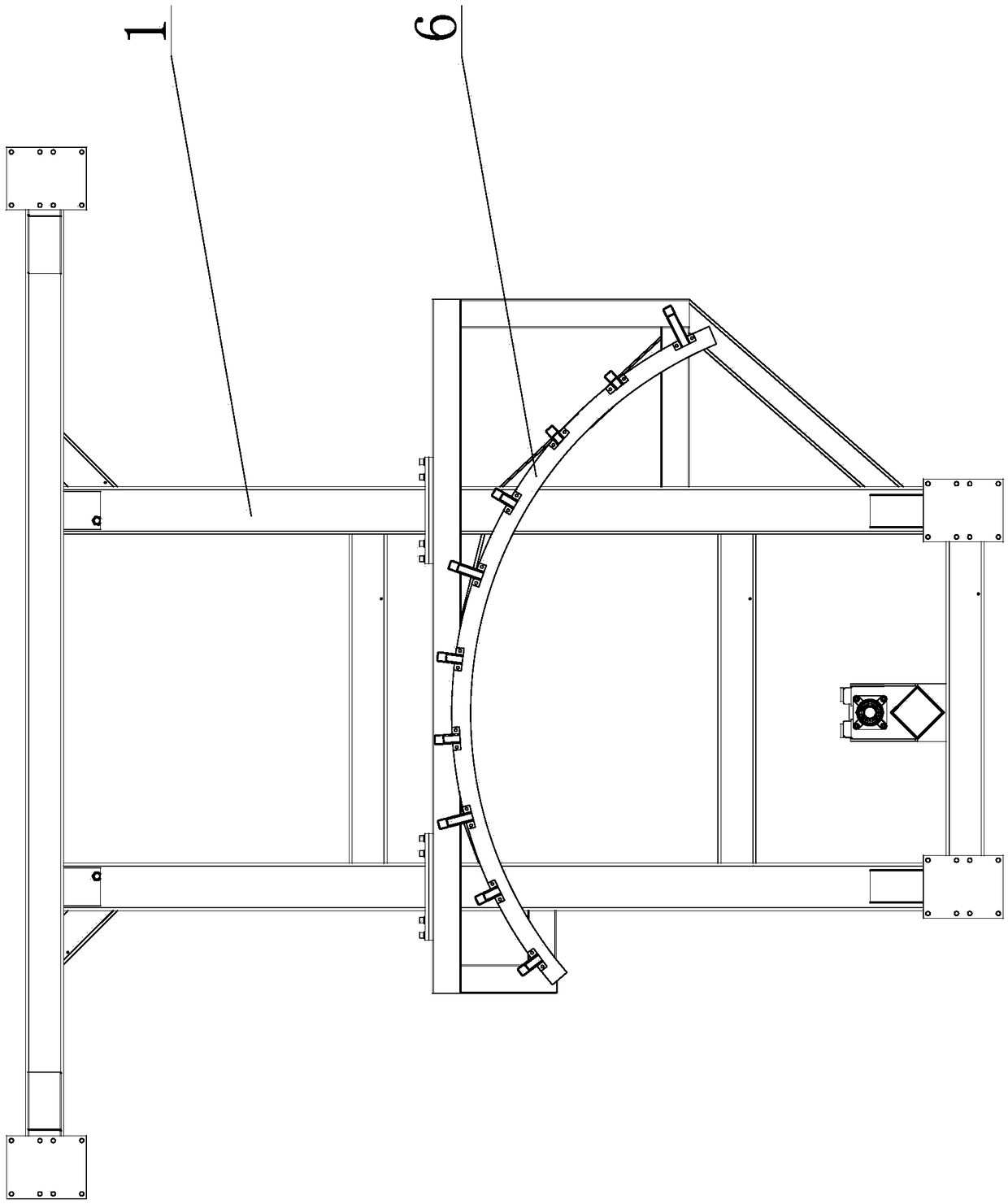 Gantry-type glass rotating mechanism