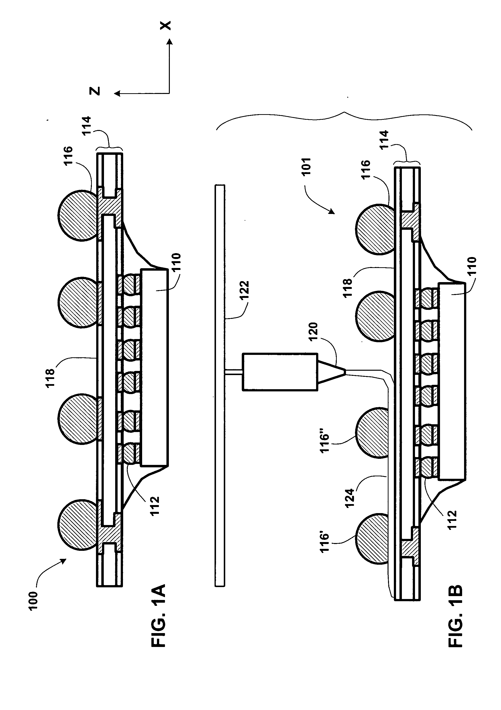 Stress-relief layer and stress-compensation collar in contact arrays, and processes of making same