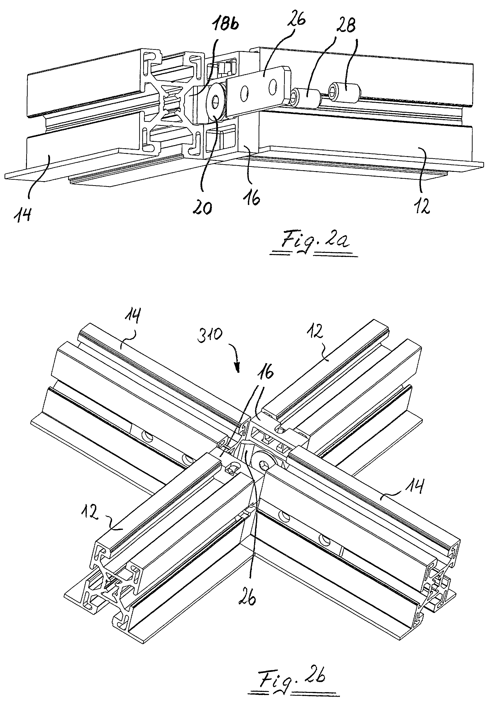 Connection of streamlined-section struts