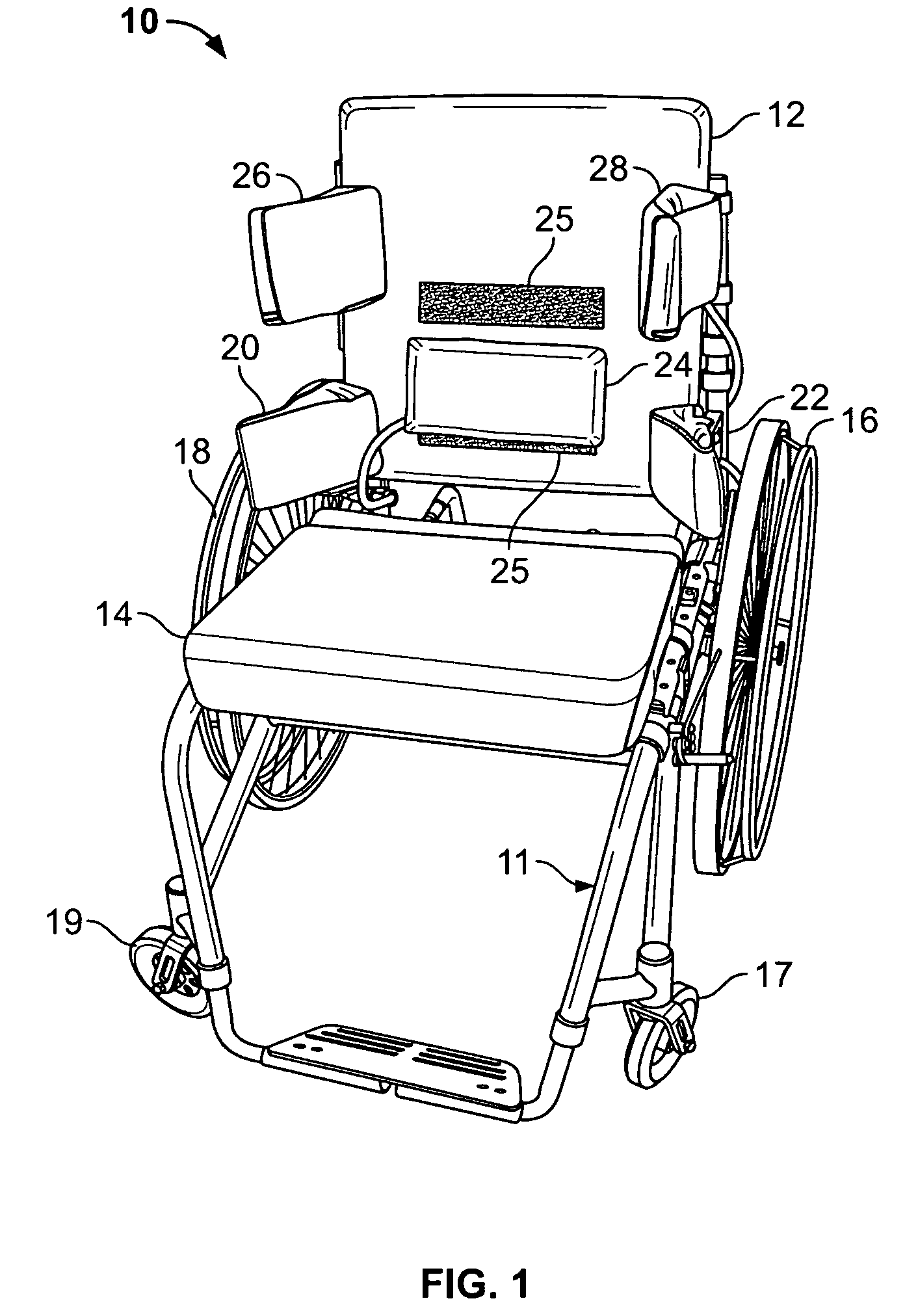 Pneumatic support system for a wheelchair
