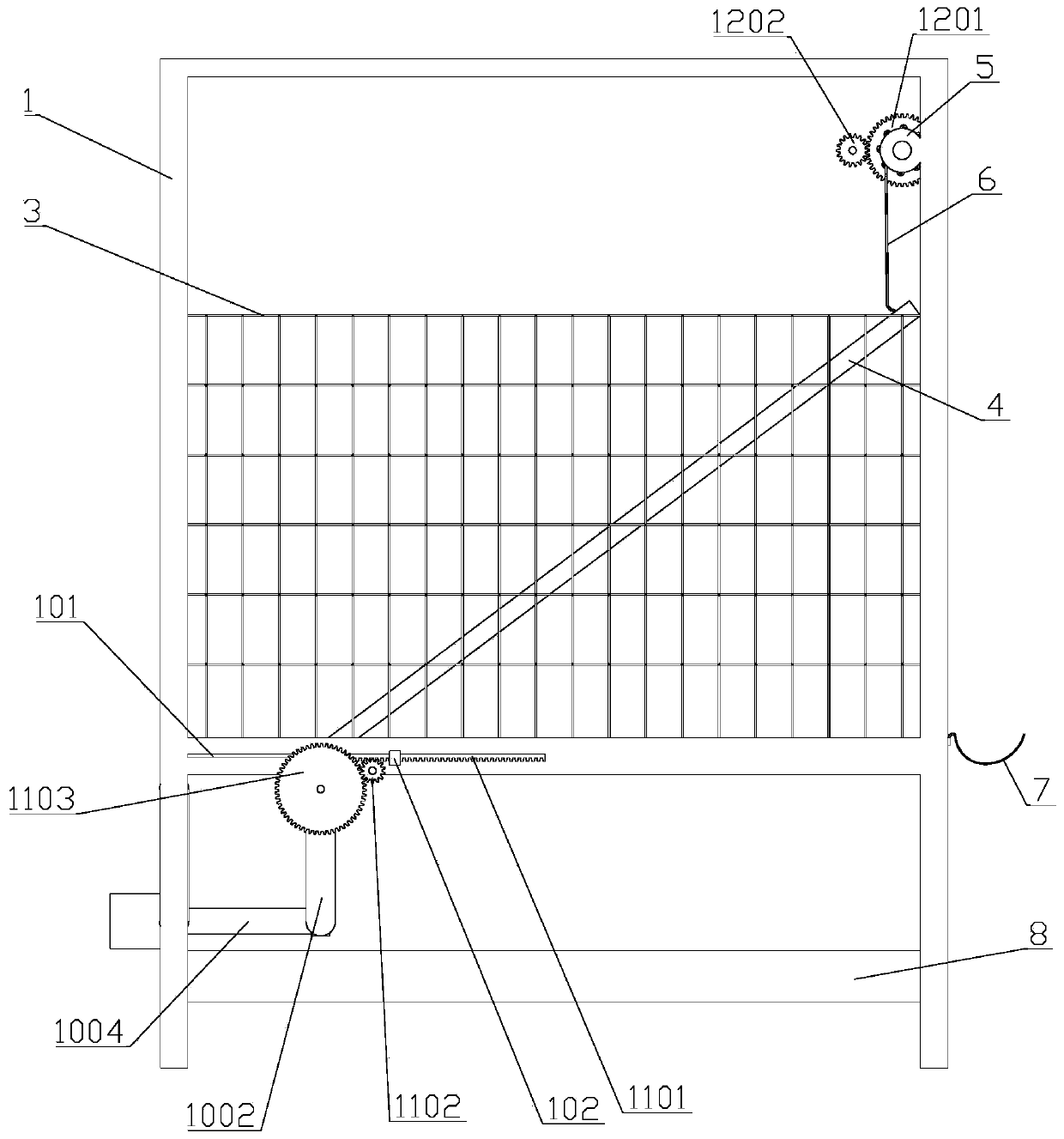 Meat duck breeding cage with duck discharging system