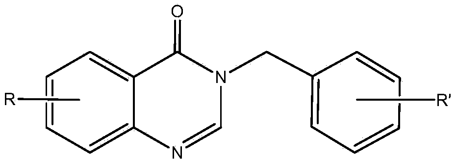 3-benzyl-4-quinazolinone compound as well as synthetic method and applications thereof