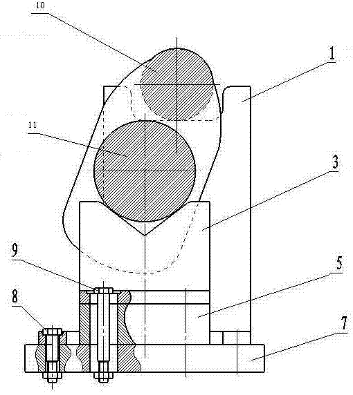 Automatic overturn supporting device for crank shaft blank