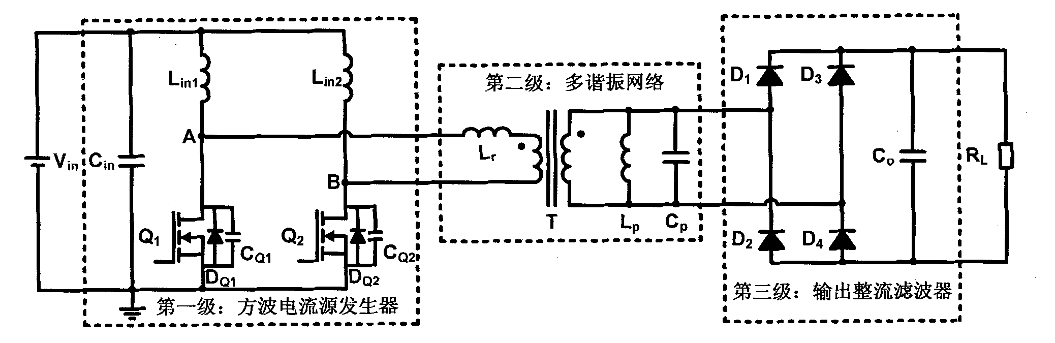 Current-type multi-resonance direct current (DC) converter