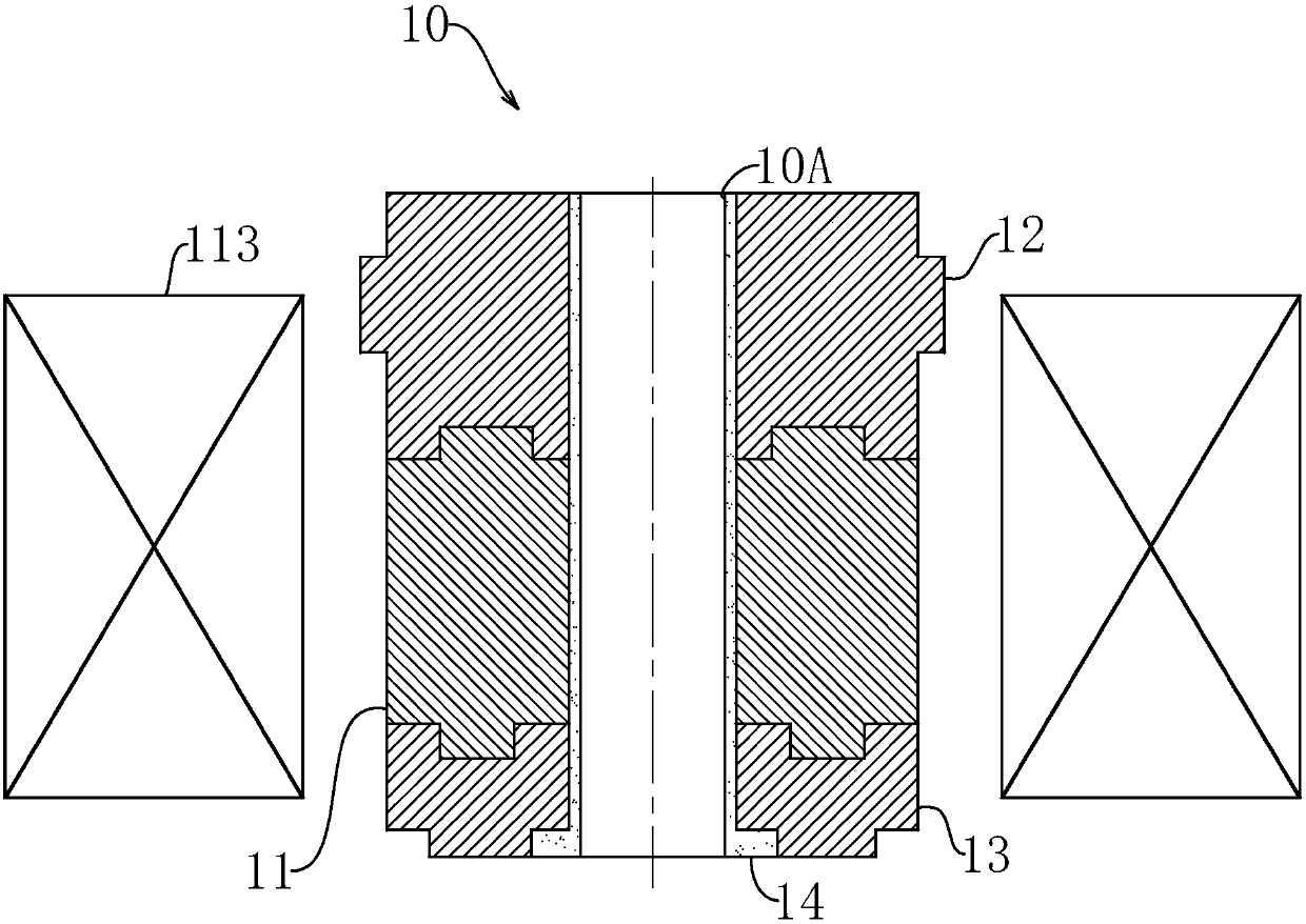 Anisotropic NdFeB magnet compression molding device