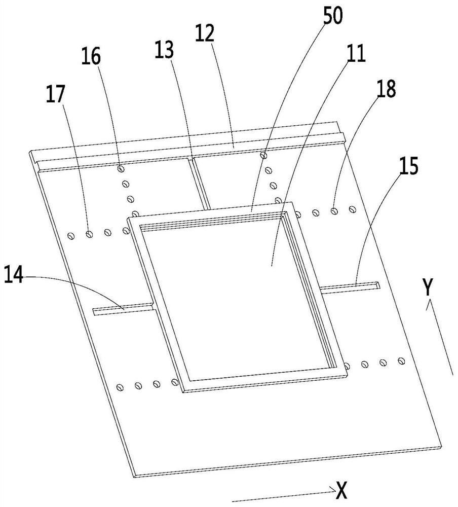 Adjustable thread gluing sewing positioning mold plate