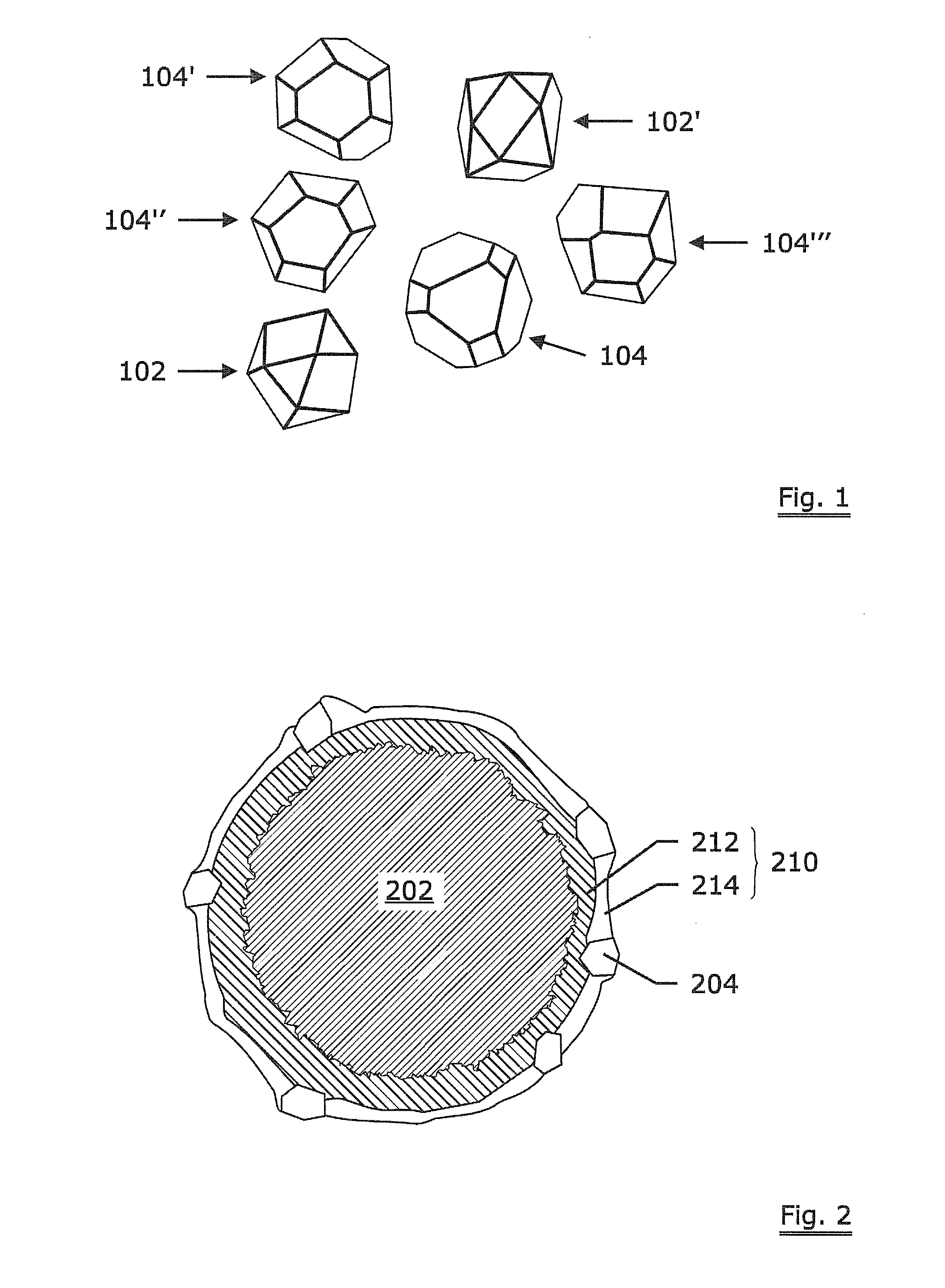 Fixed abrasive sawing wire with cubo-octahedral diamond particles