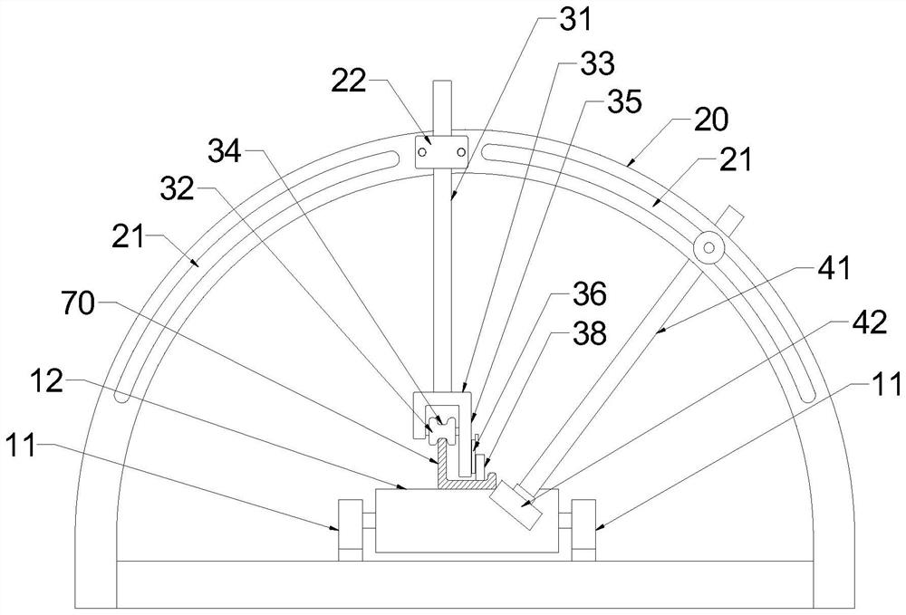 Film pressing mechanism and film pressing method of profile film sticking machine