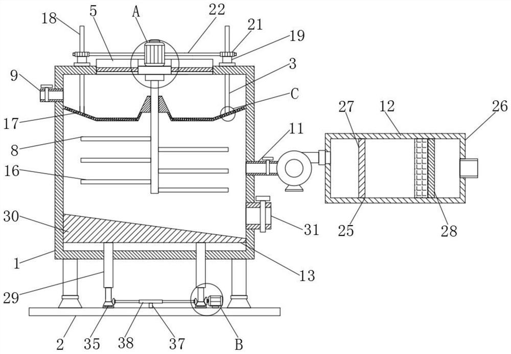 A factory sewage discharge purification device