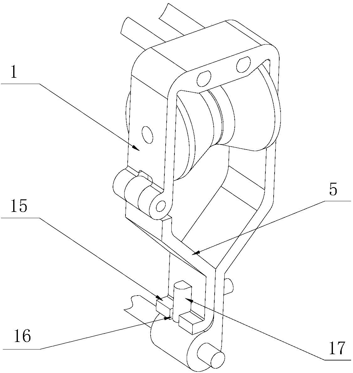 Steep-slope differential self-locking ground wire flying car