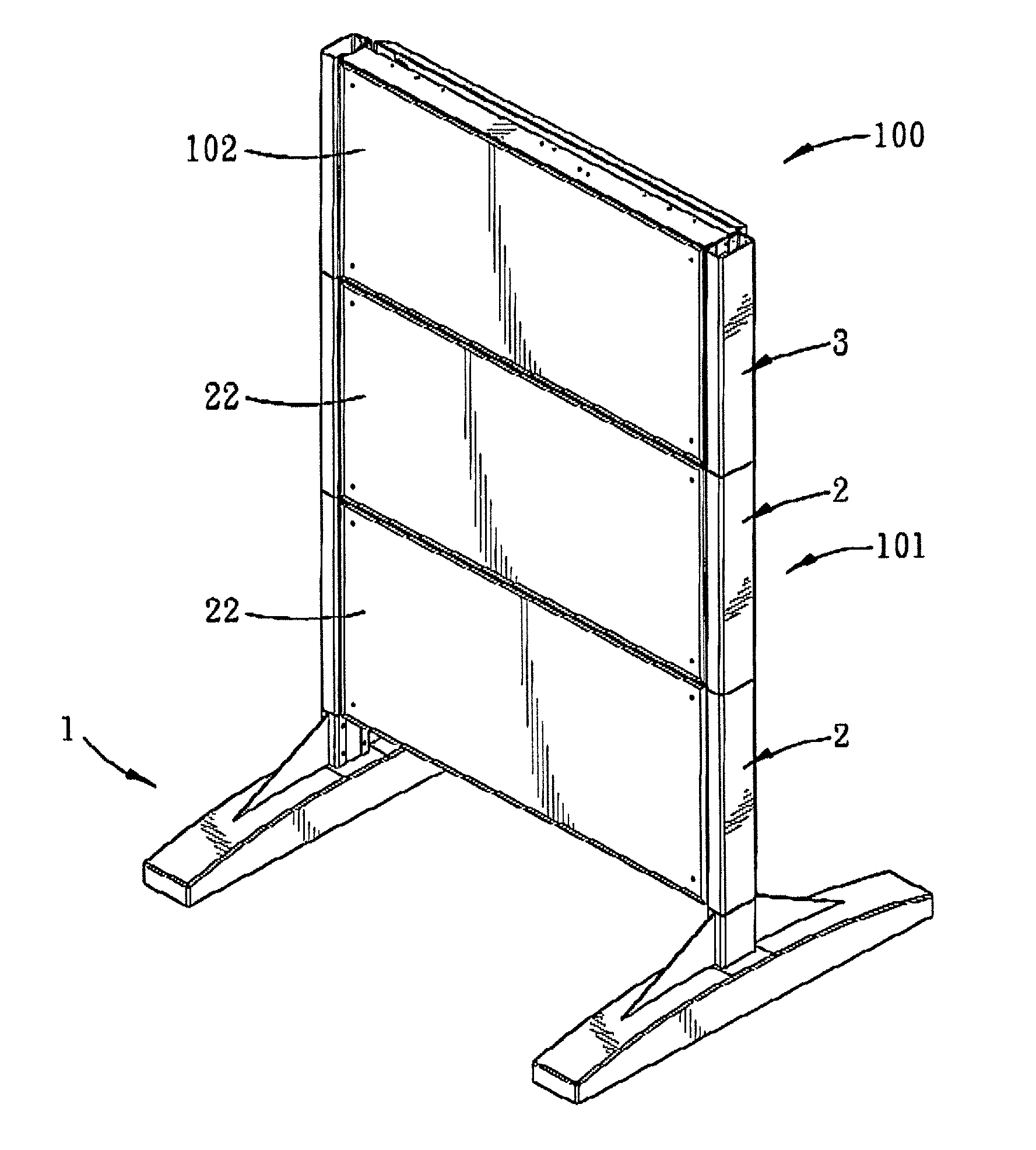 Modular display device having at least one display unit