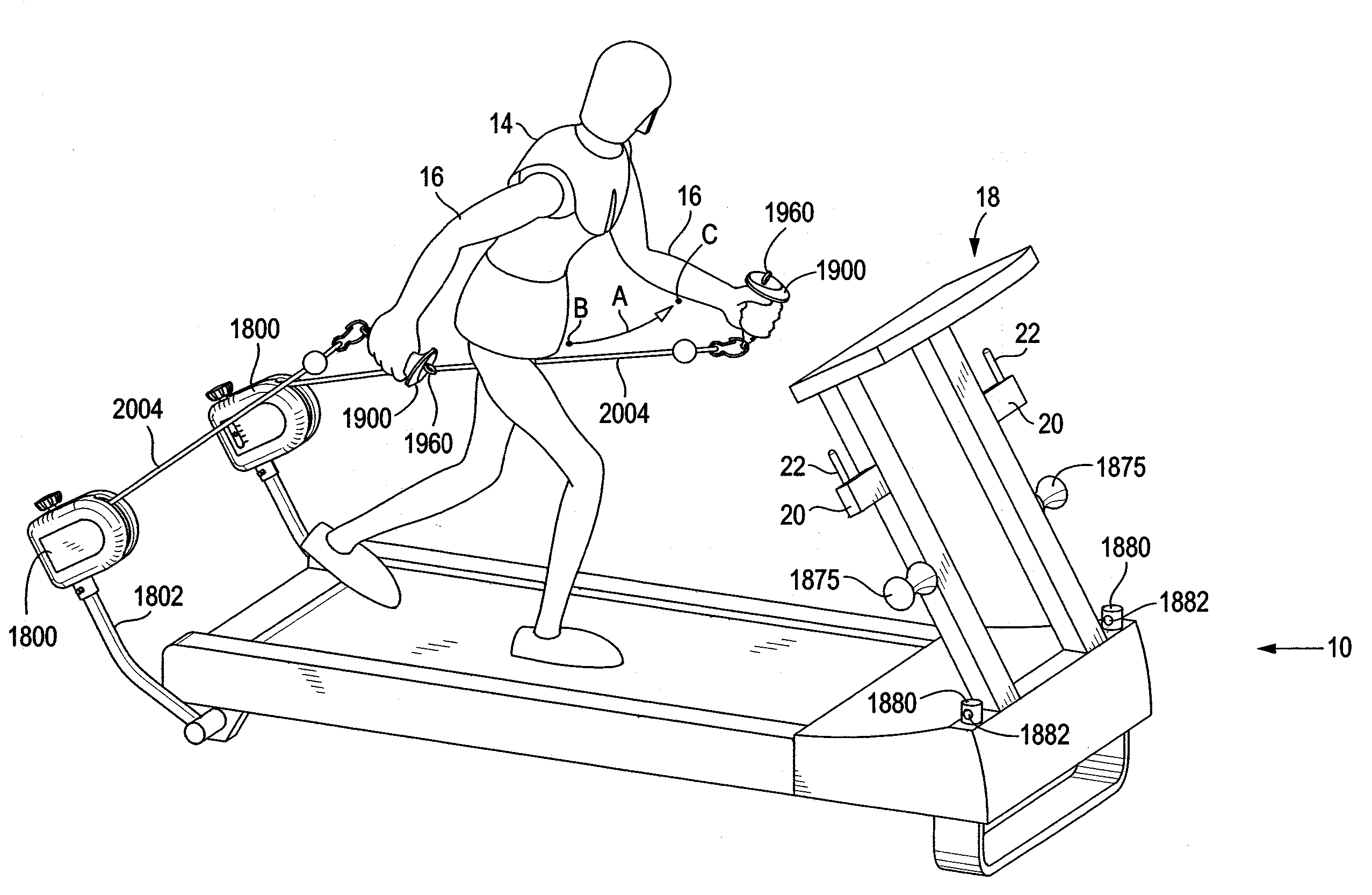 Exercise device for exercising upper body simultaneously with lower body exercise