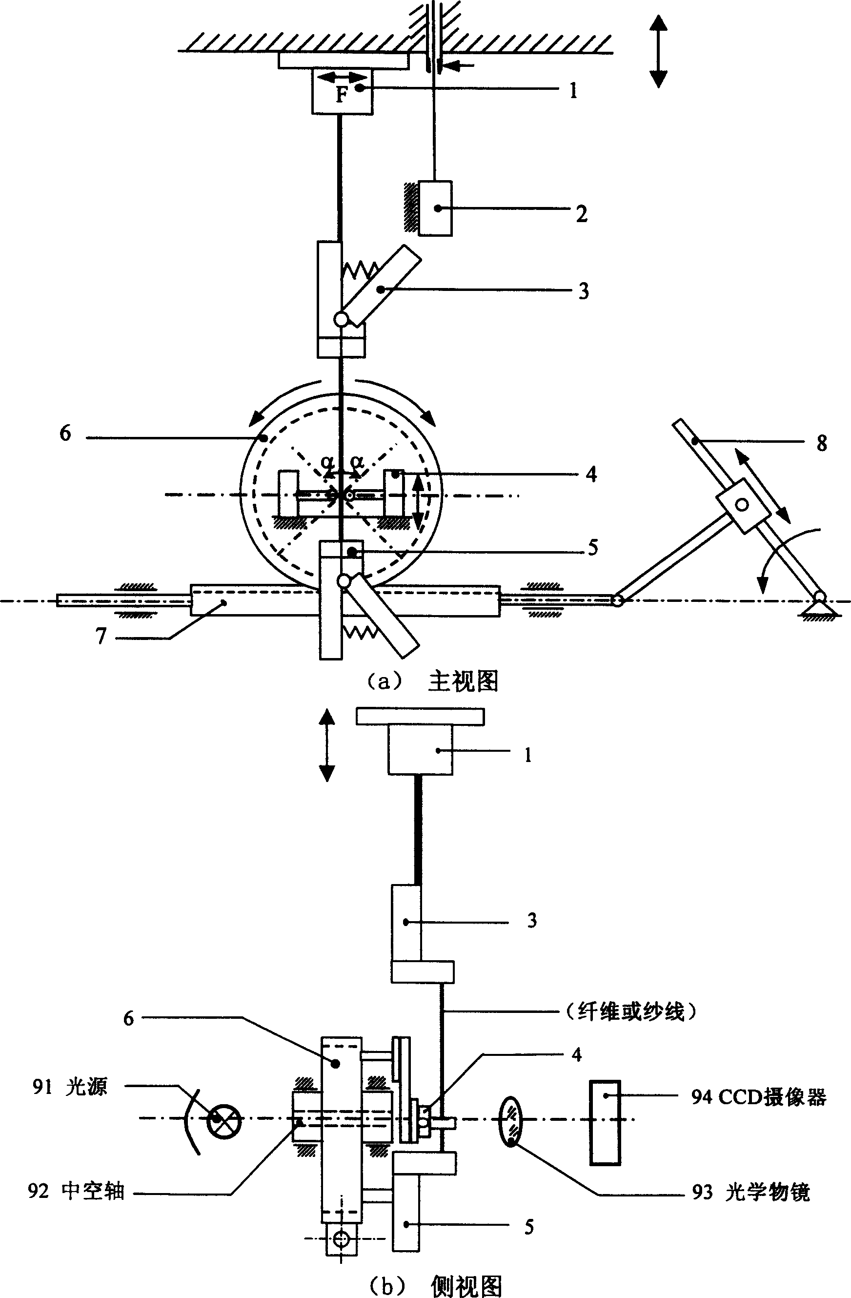 Measuring device for  flexural fatigue property of flexible material