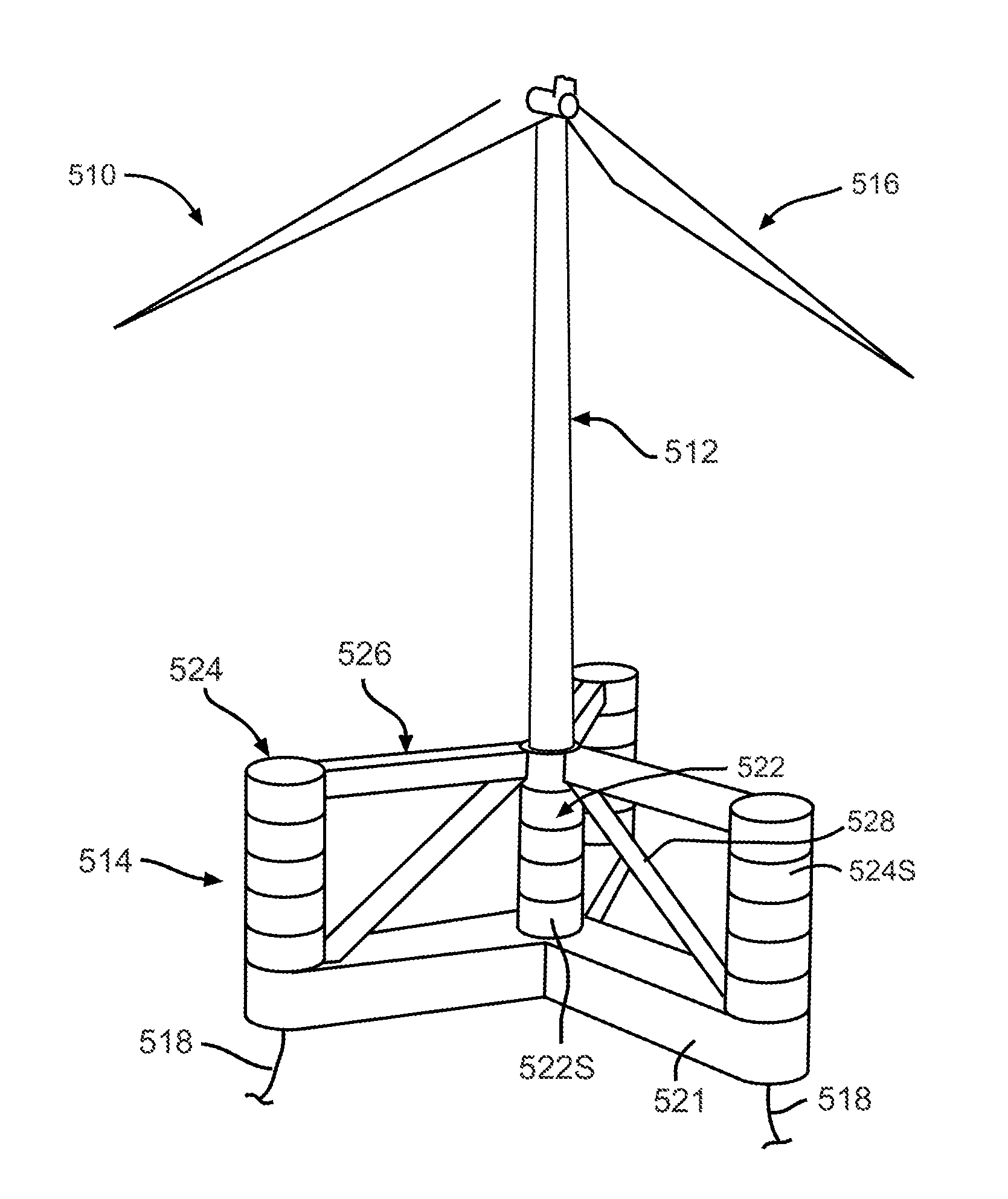 Floating wind turbine platform and method of assembling