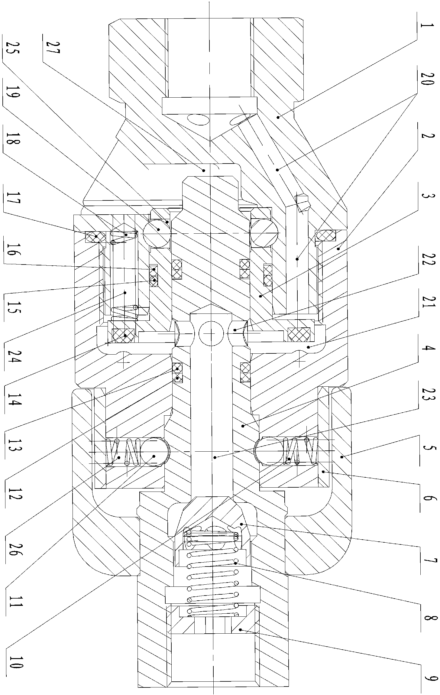 Large flow pipe-type breaking valve