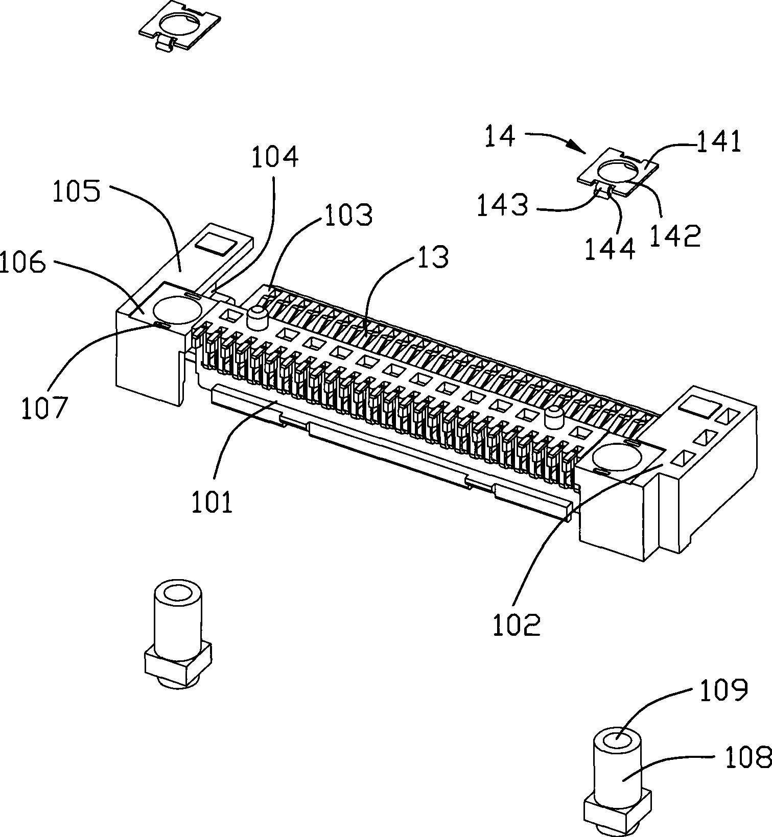 Connector for electronic card
