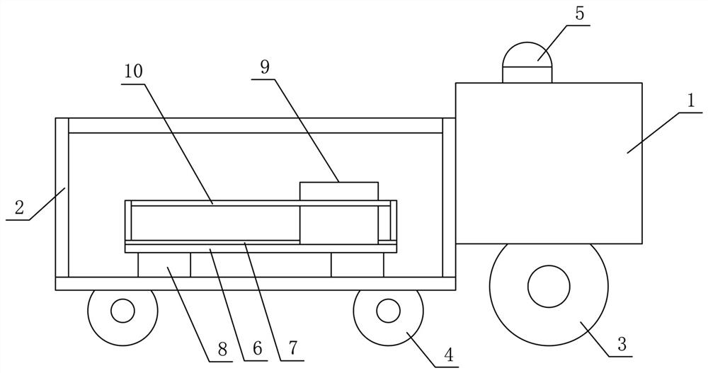 Electric power overhaul workbench frame and overhaul vehicle