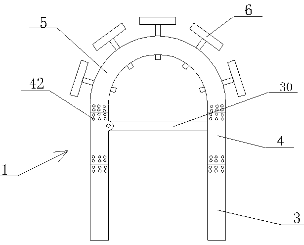 Mine tunnel supporting device