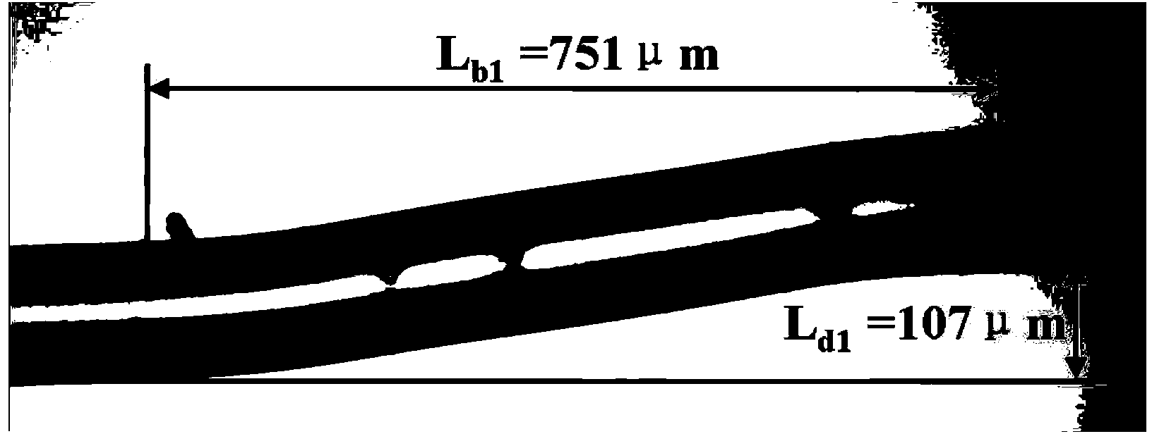 Optical fiber micrometric displacement sensor based on Mach-Zehnder interference and manufacturing method of optical micrometric displacement sensor