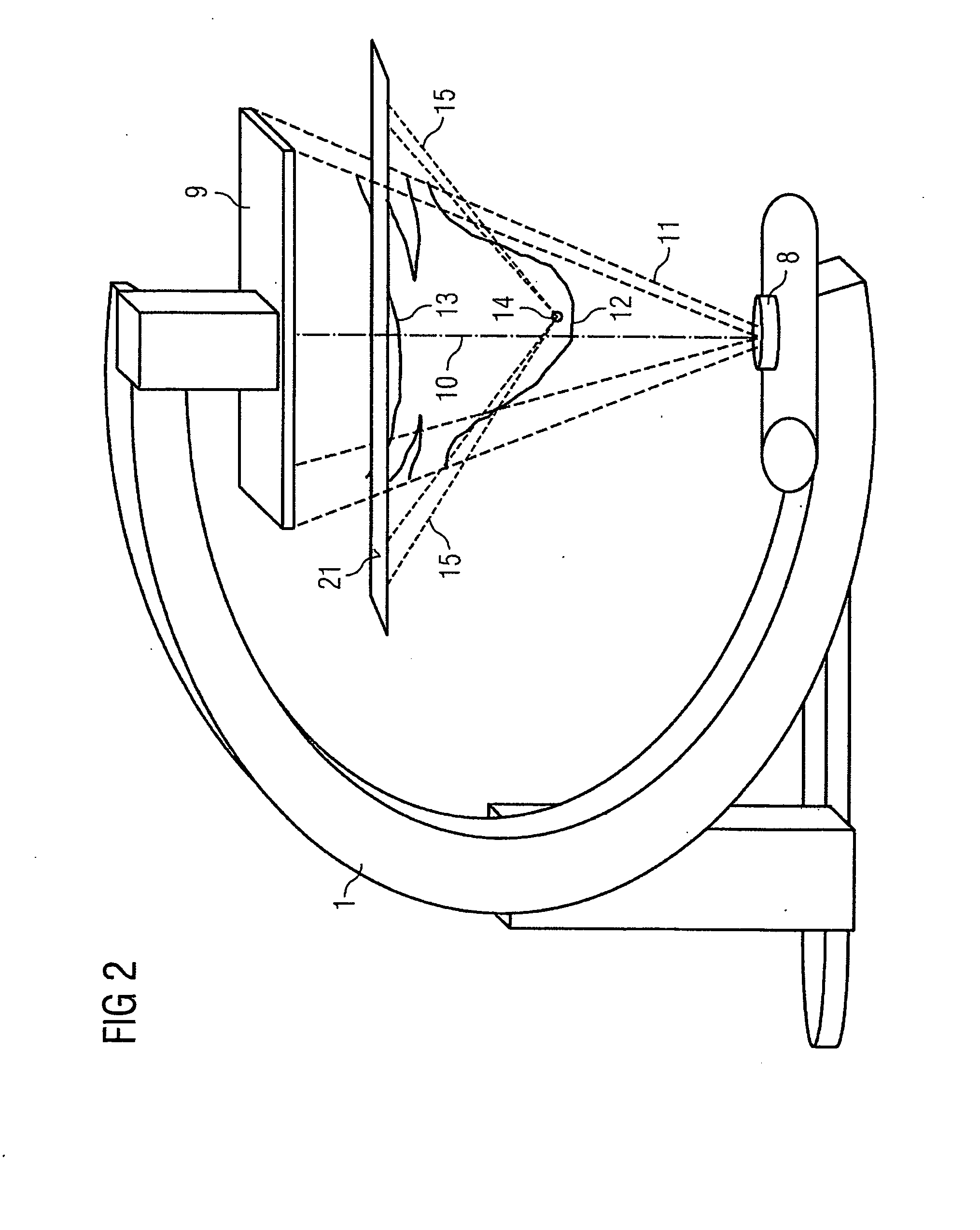 Device for merging a 2D radioscopy image with an image from a 3D image data record
