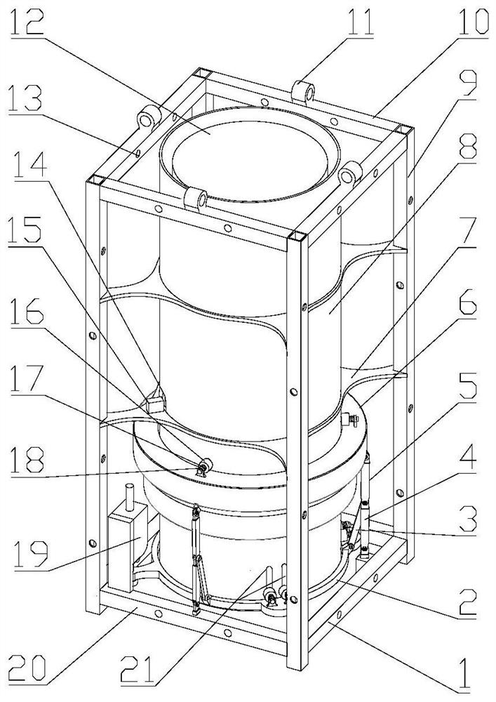 Forest fire fighting aerial bomb throwing device based on ball rod combination mechanism