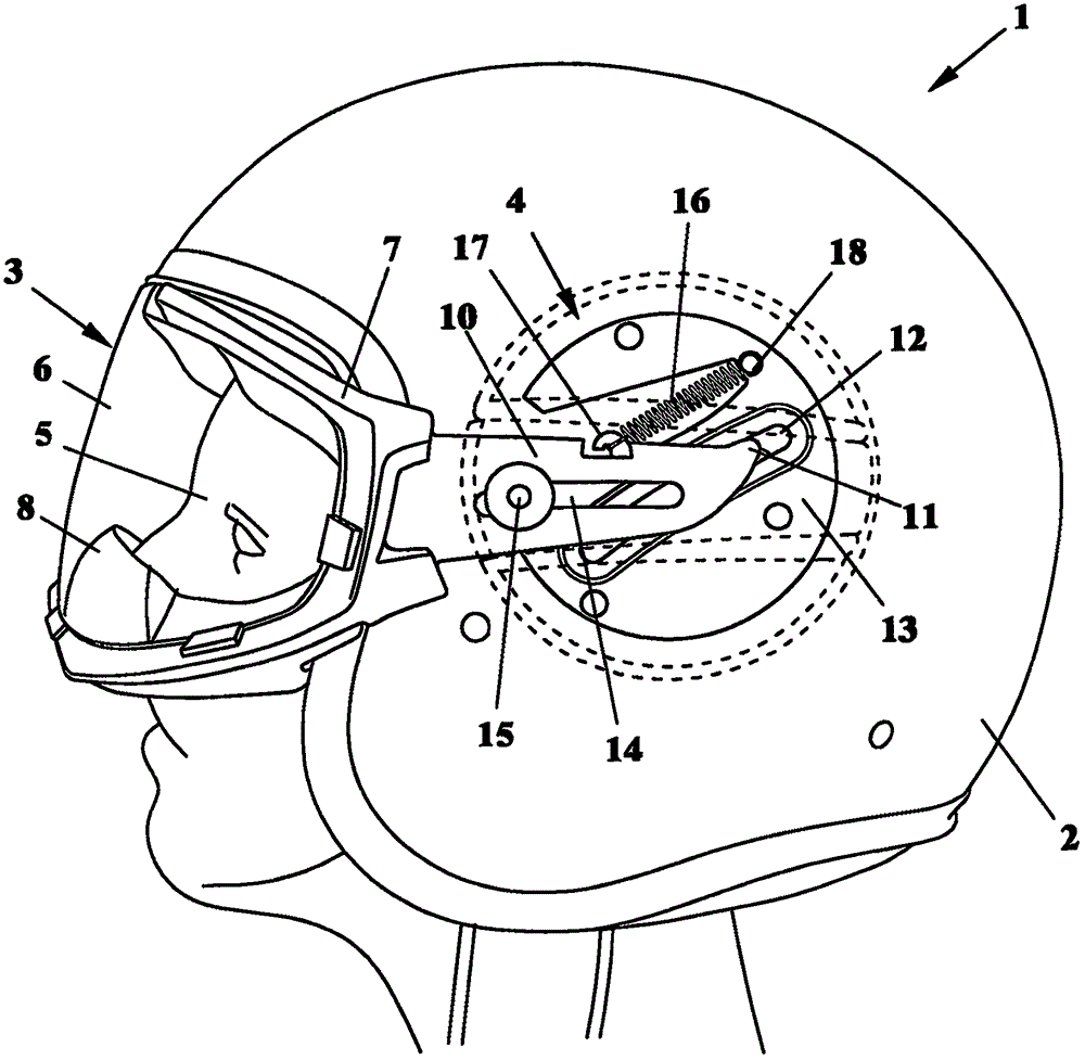 Jetting helment structure with inbuilt shielding plate