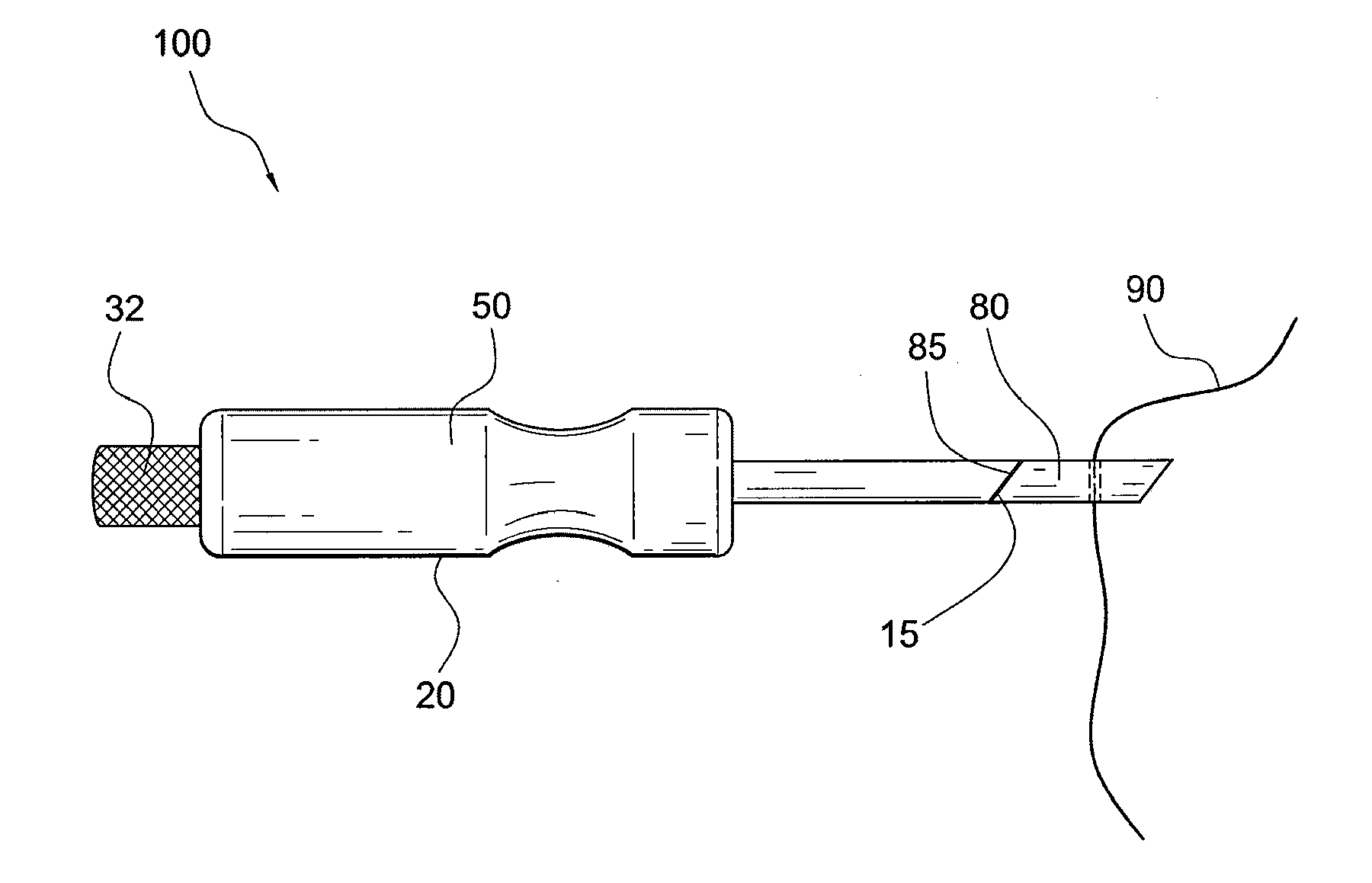 Applicator for suture/button construct with positive retention and control