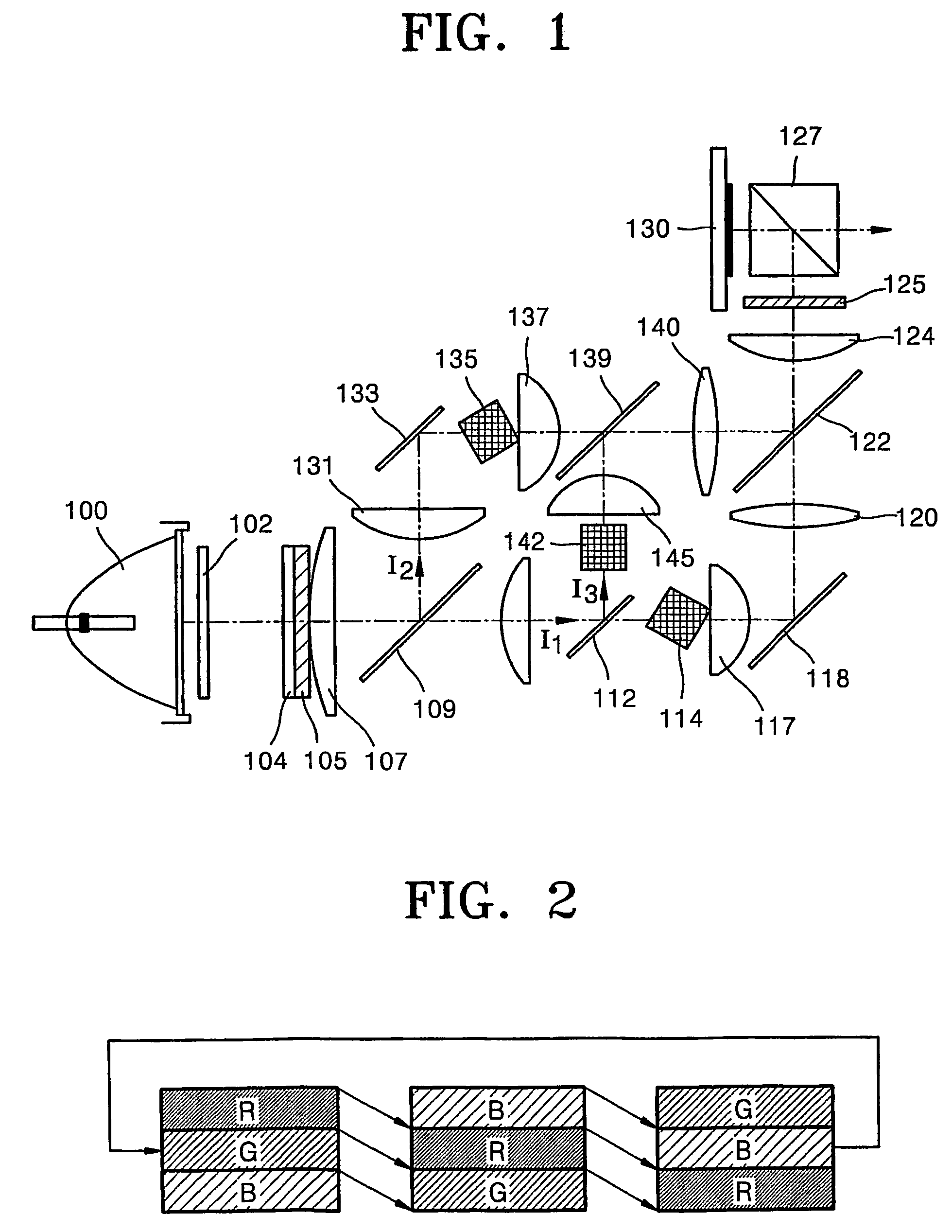 High efficiency lighting system, scrolling unit and projection system employing the same