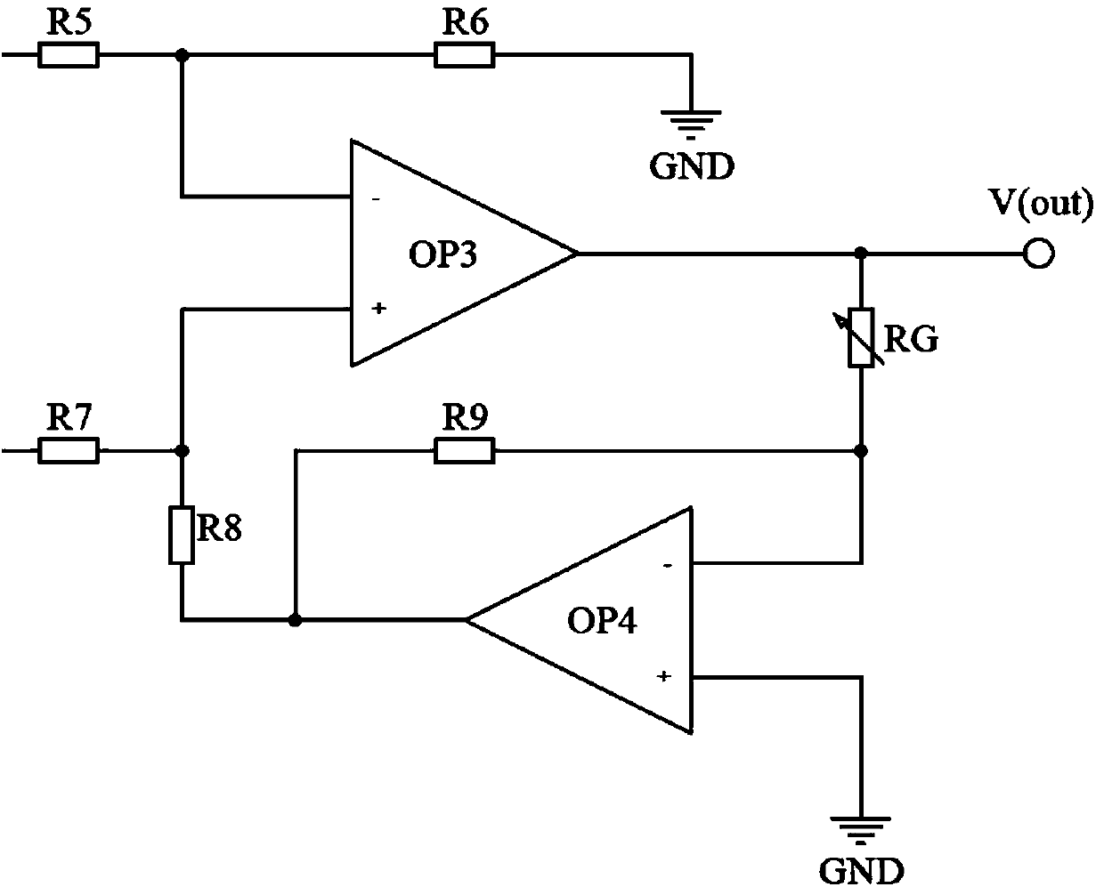 Collecting and amplifying circuit for floating weak currents