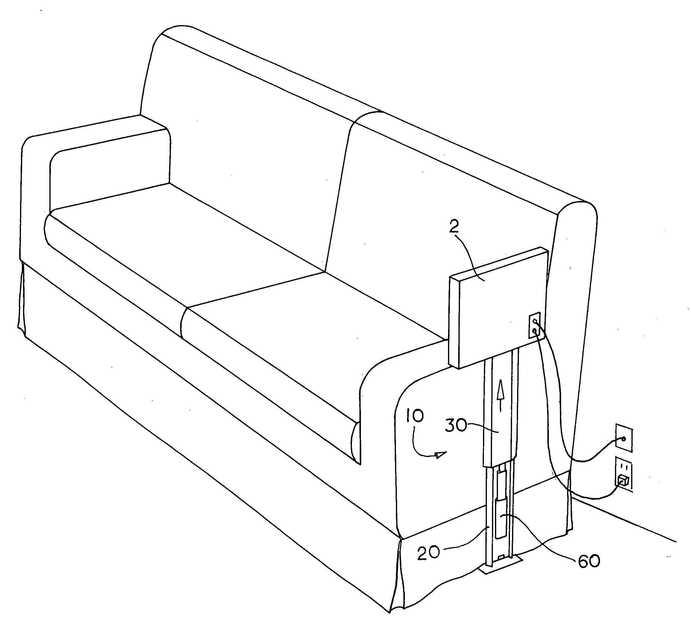 Pop-up lift pedestal for a television