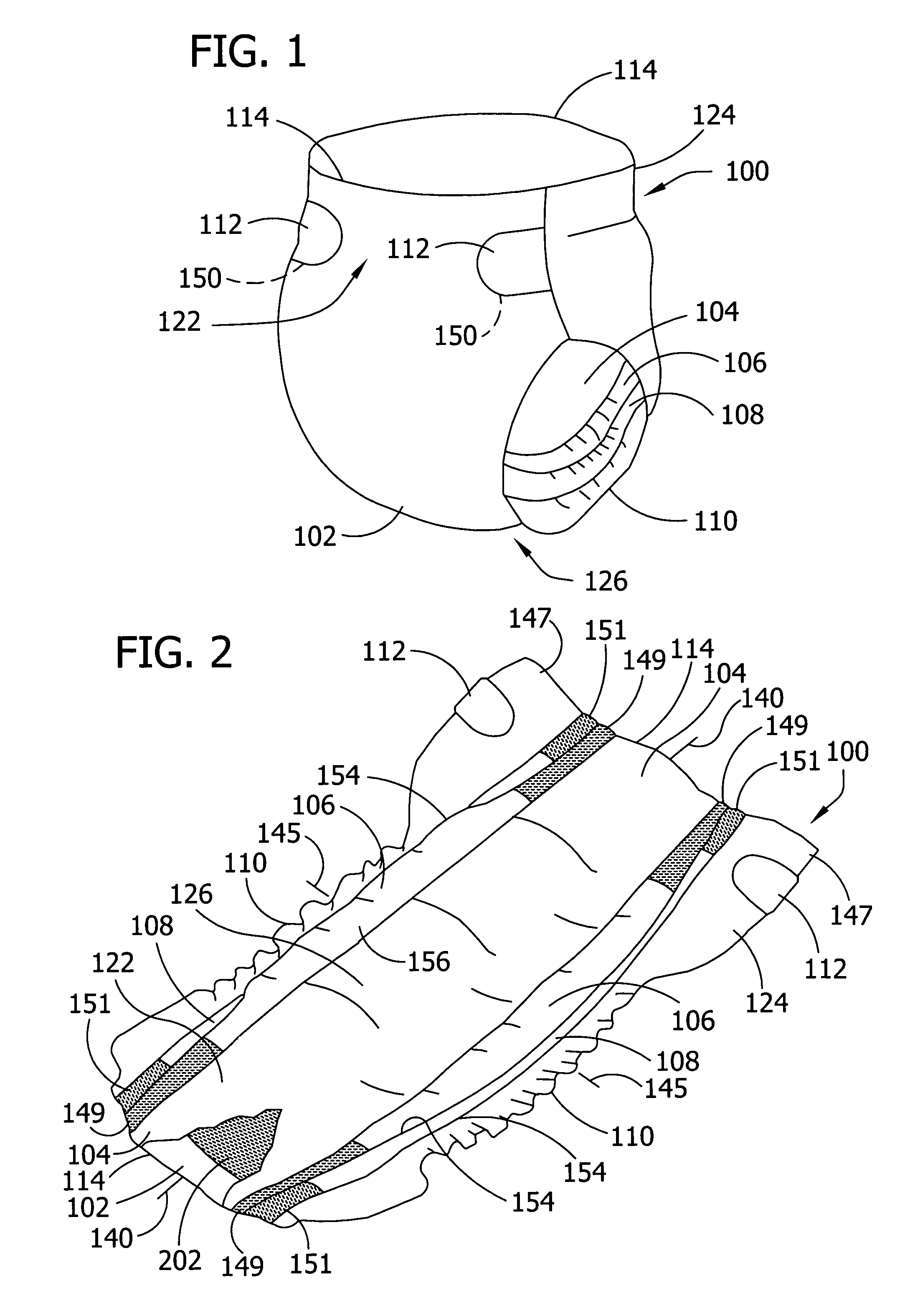 Absorbent garment with dual containment flaps