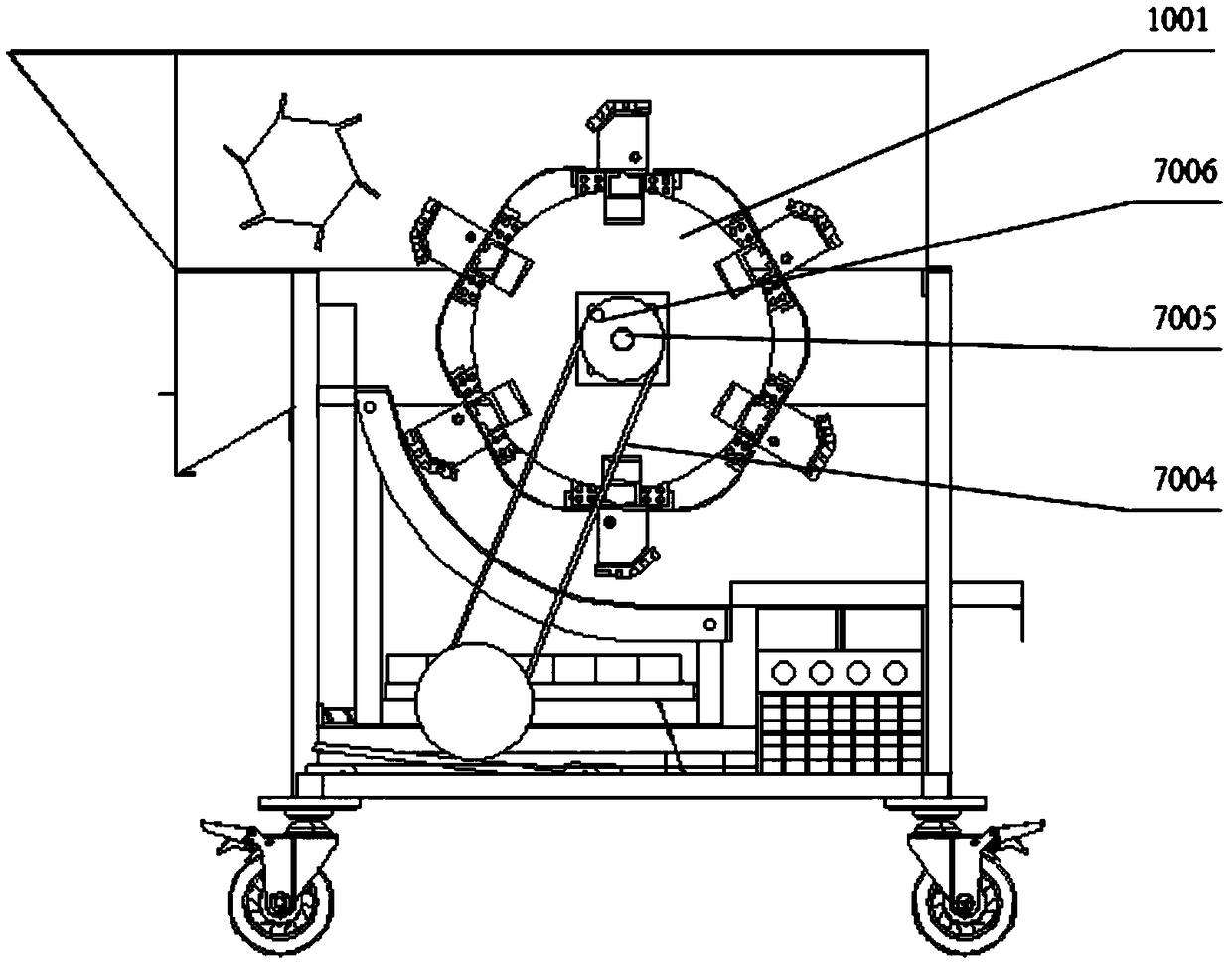 Corn threshing test device capable of testing and controlling multiple parameters