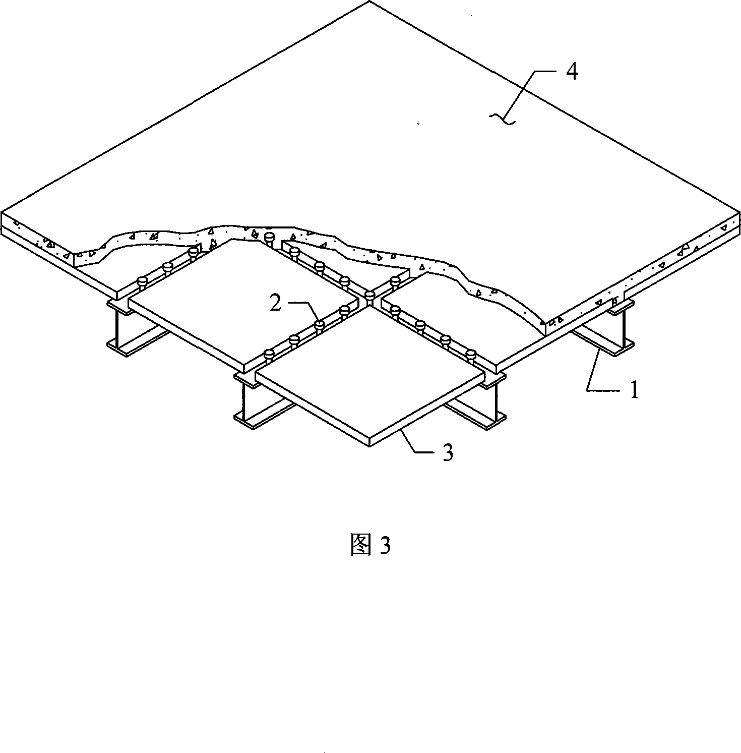 Bidirectional steel-stacked plate concrete composite building roof